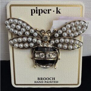 Piper K Hand Painted Bumble Bee/Bee Brooch